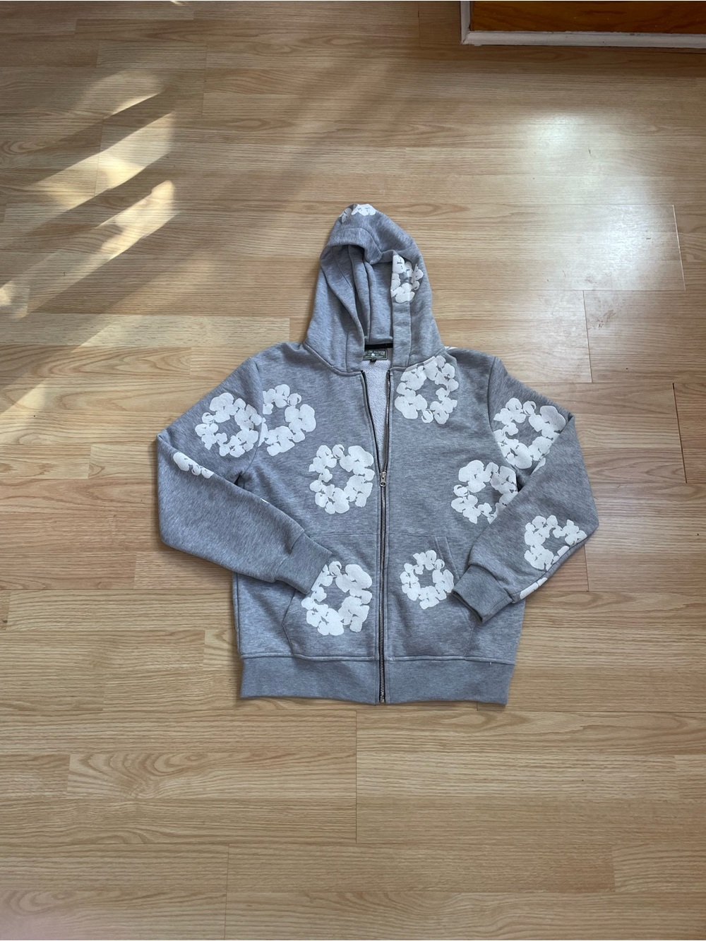 Gray Denim Tears Zip-Front Hoodie Vest - Men's